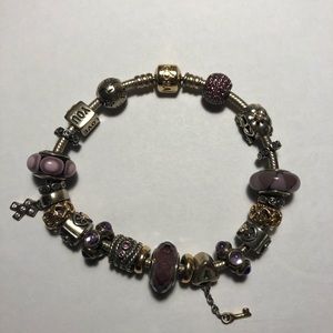 Genuine Pandora bracelet with charms
